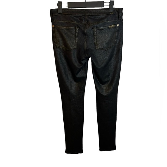 7 FOR ALL MANKIND BLACK COATED ANKLE PANTS - Picture 2 of 5